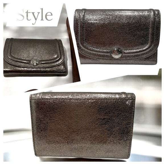 Coach bifold Metallic Glitter silver Wallet - Picture 1 of 14